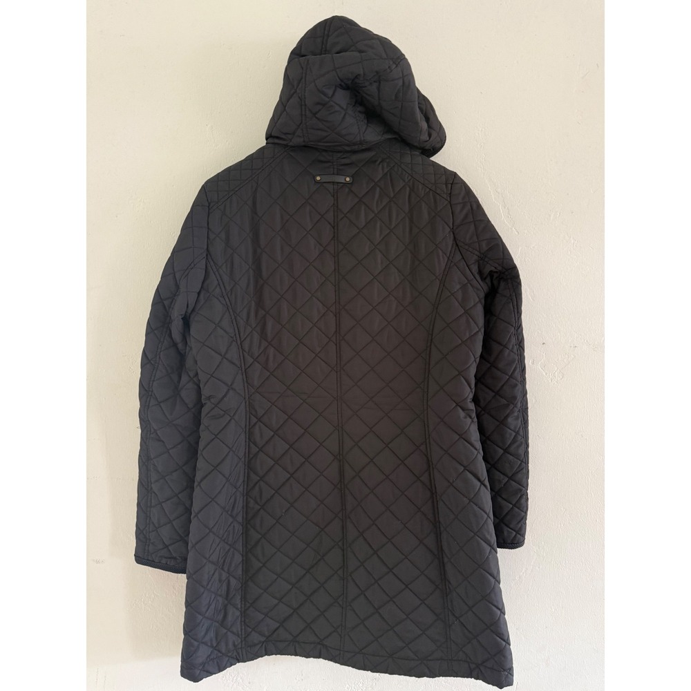 Lauren Ralph Lauren Womens Black Quilted Hooded Parka Jacket Medium RN41381 - Picture 6 of 11